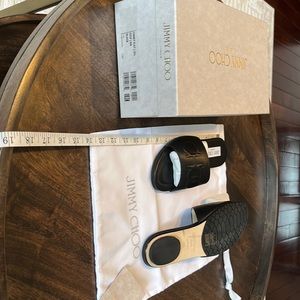Jimmy Choo Black Leather Slides